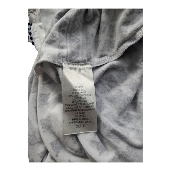 Dalia Sleeveless Top Lace  Embroidery Stretchy Blue/White XL - Picture 8 of 8